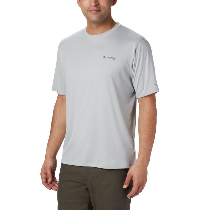 Grey Columbia PFG Zero Rules Short Sleeve Men\'s T-Shirt | 29374IEDL