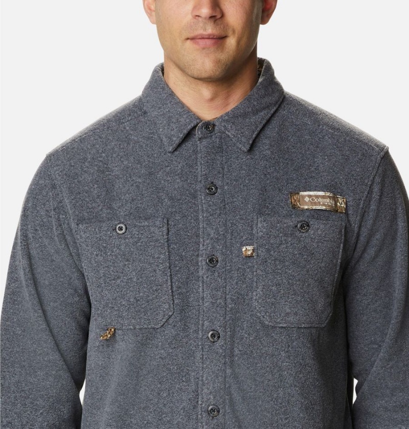 Grey Columbia PHG Bucktail Fleece Over Men's Shirt | 96210BMFZ