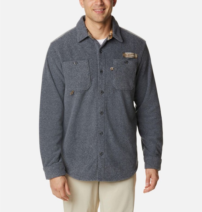 Grey Columbia PHG Bucktail Fleece Over Men's Shirt | 96210BMFZ