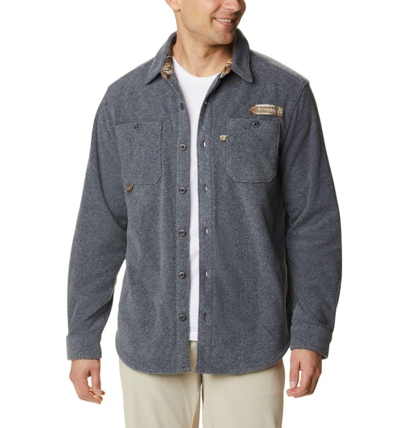 Grey Columbia PHG Bucktail Fleece Over Men\'s Shirt | 96210BMFZ