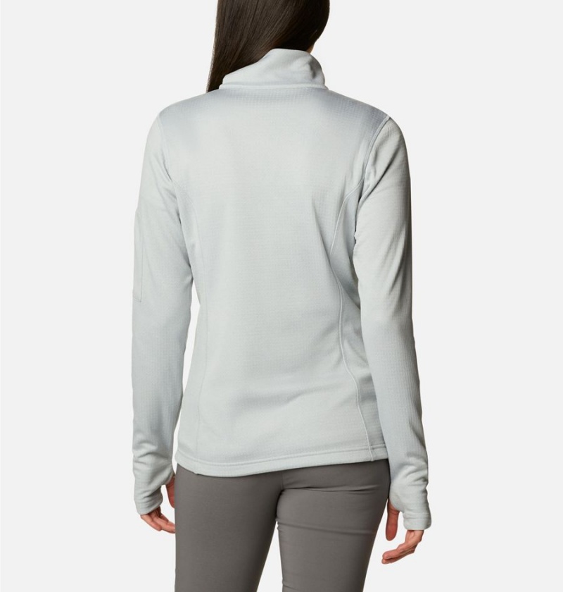 Grey Columbia Park View Grid Half Zip Fleece Women's Pullover | 24716QMNP