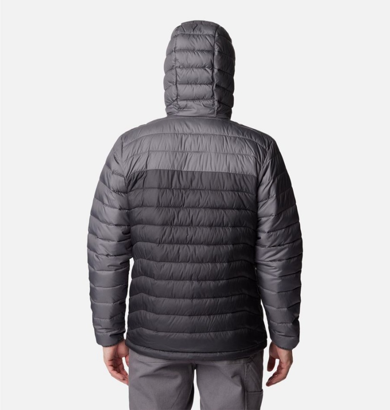 Grey Columbia Powder Lite Hooded Insulated Men's Puffer Jacket | 51248ETPR