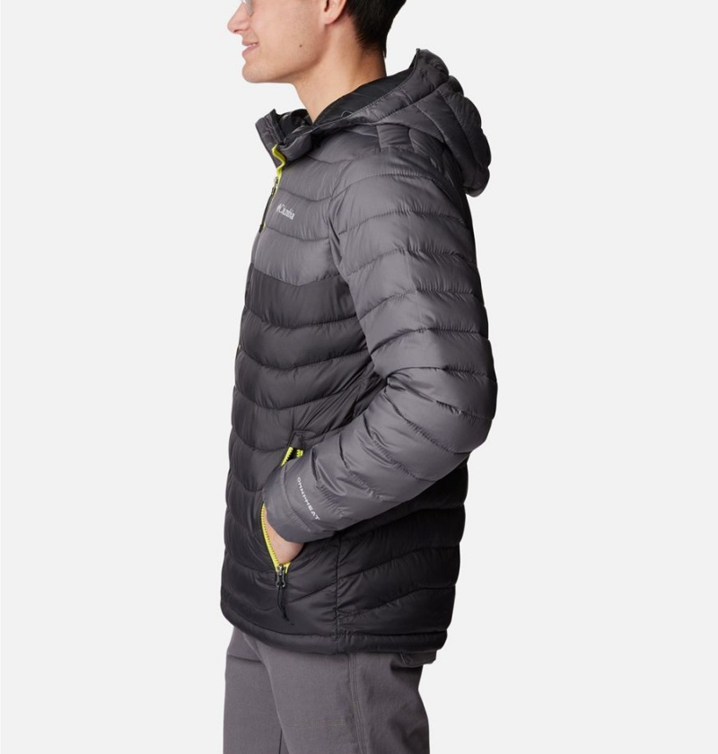 Grey Columbia Powder Lite Hooded Insulated Men's Puffer Jacket | 51248ETPR