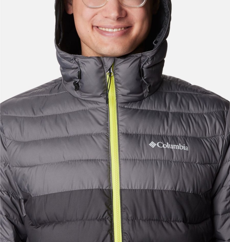 Grey Columbia Powder Lite Hooded Insulated Men's Puffer Jacket | 51248ETPR