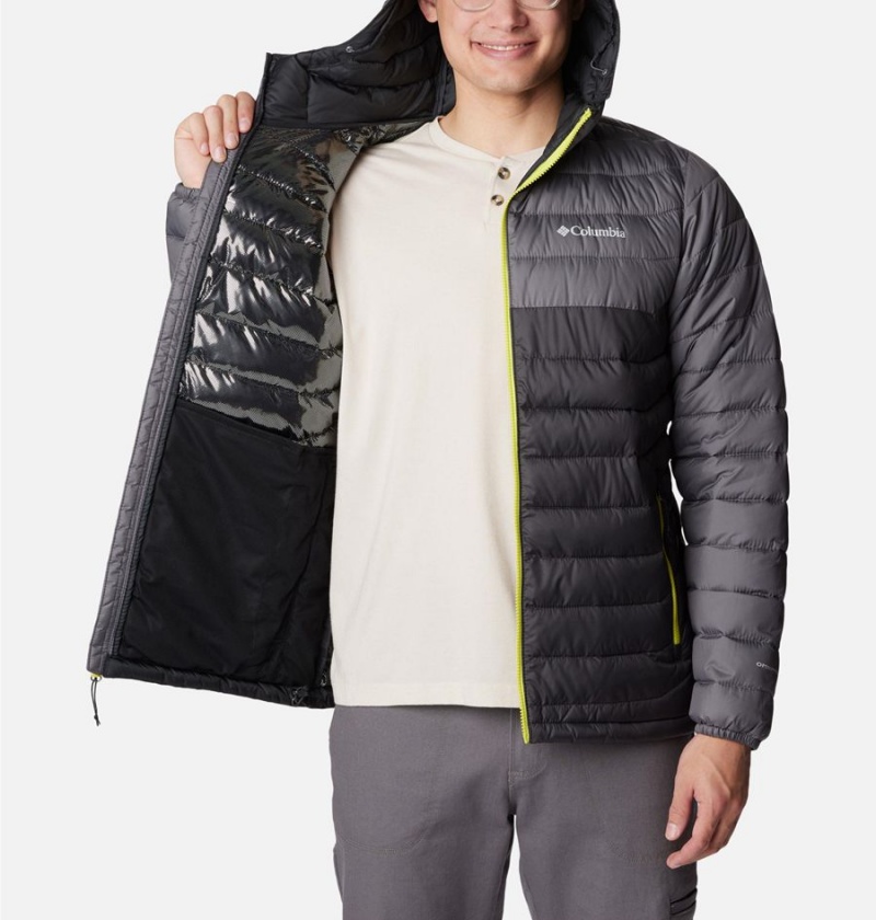 Grey Columbia Powder Lite Hooded Insulated Men's Puffer Jacket | 51248ETPR