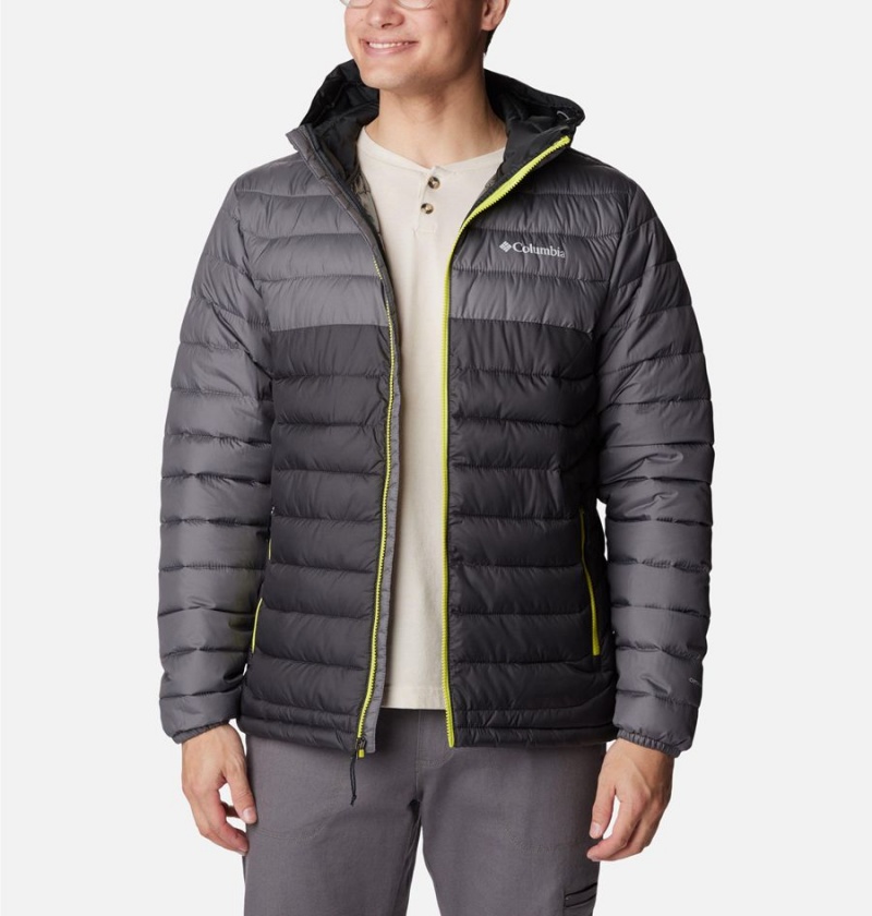 Grey Columbia Powder Lite Hooded Insulated Men's Puffer Jacket | 51248ETPR