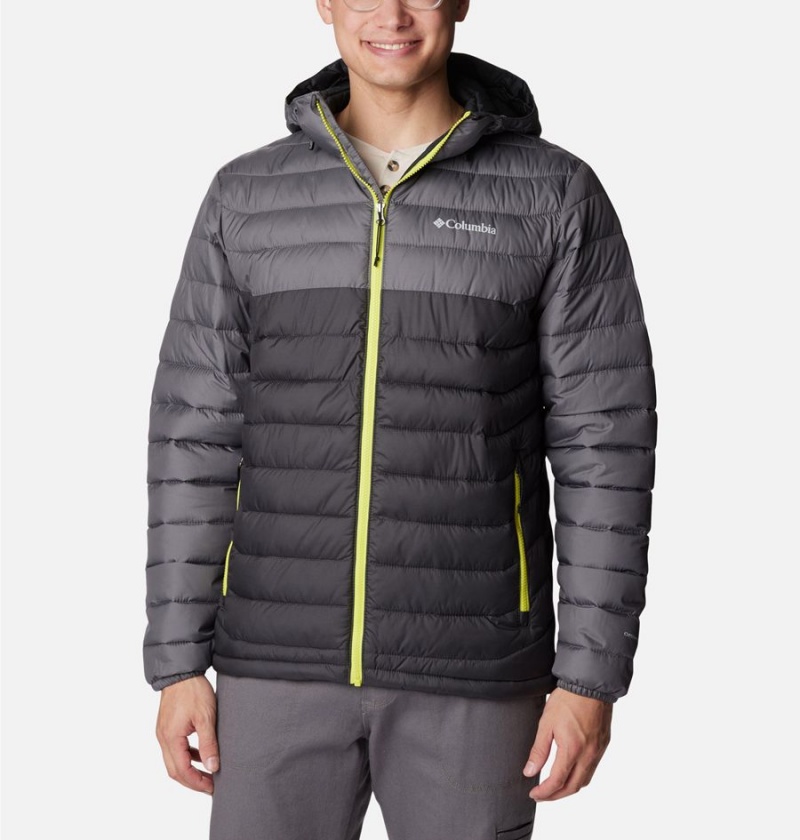 Grey Columbia Powder Lite Hooded Insulated Men\'s Puffer Jacket | 51248ETPR