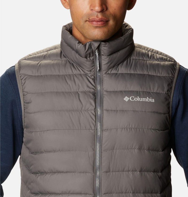 Grey Columbia Powder Lite Men's Vest | 92146QGAK