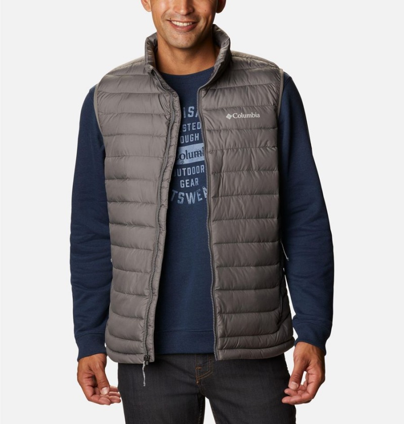 Grey Columbia Powder Lite Men\'s Vest | 92146QGAK