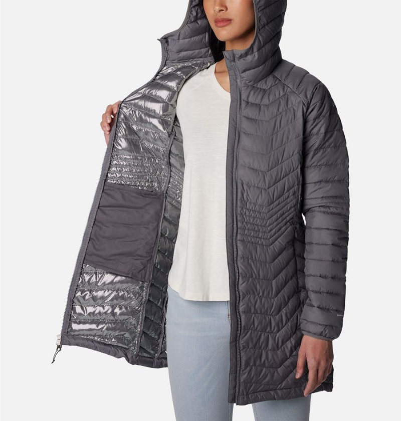 Grey Columbia Powder Lite Mid Women's Puffer Jacket | 68039VFBR