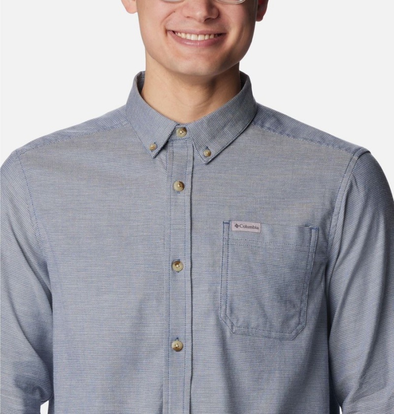 Grey Columbia Rapid Rivers II Long Sleeve Men's Shirt | 30964MCER