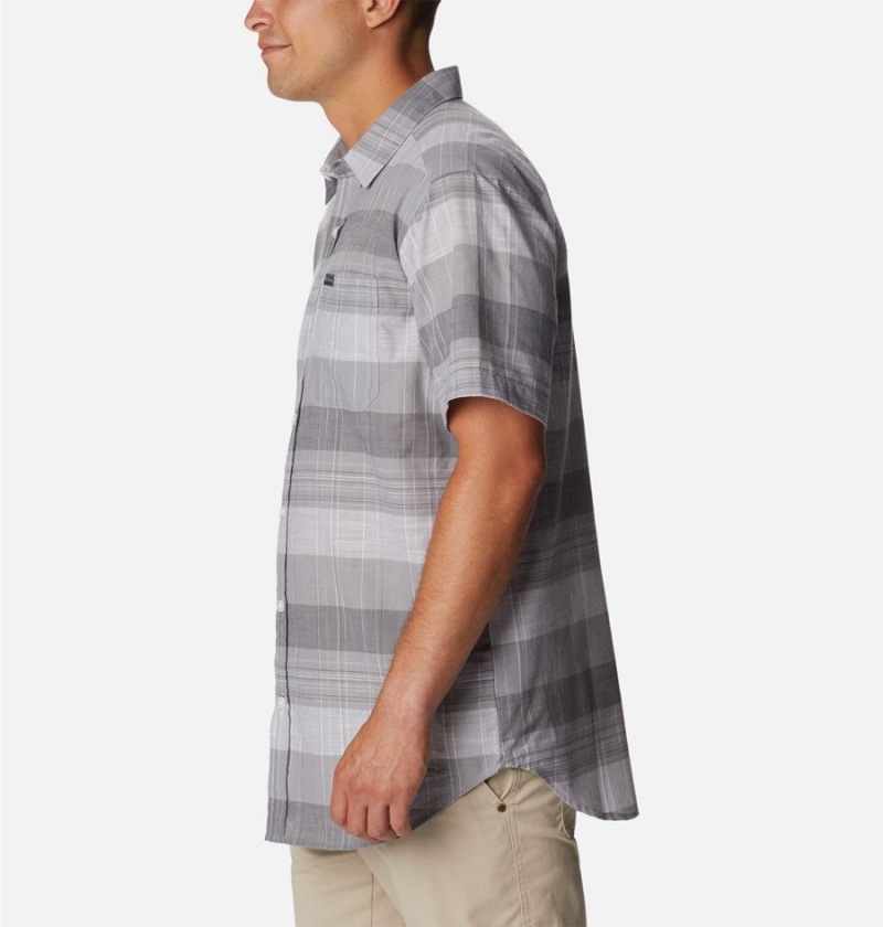 Grey Columbia Rapid Rivers Novelty Short Sleeve Men's Shirt | 12576IJTR