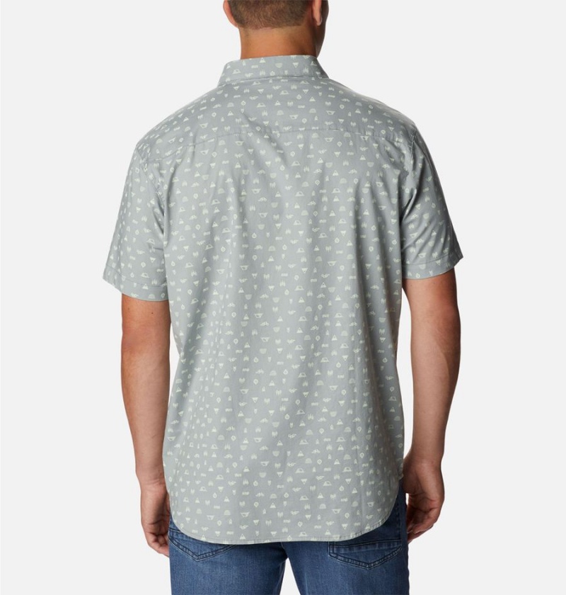 Grey Columbia Rapid Rivers Printed Short Sleeve Men's Shirt | 73042WQVS