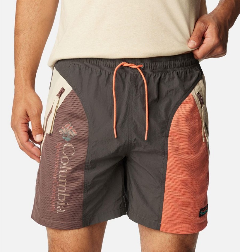 Grey Columbia Riptide Retro Men's Shorts | 95103RIJX