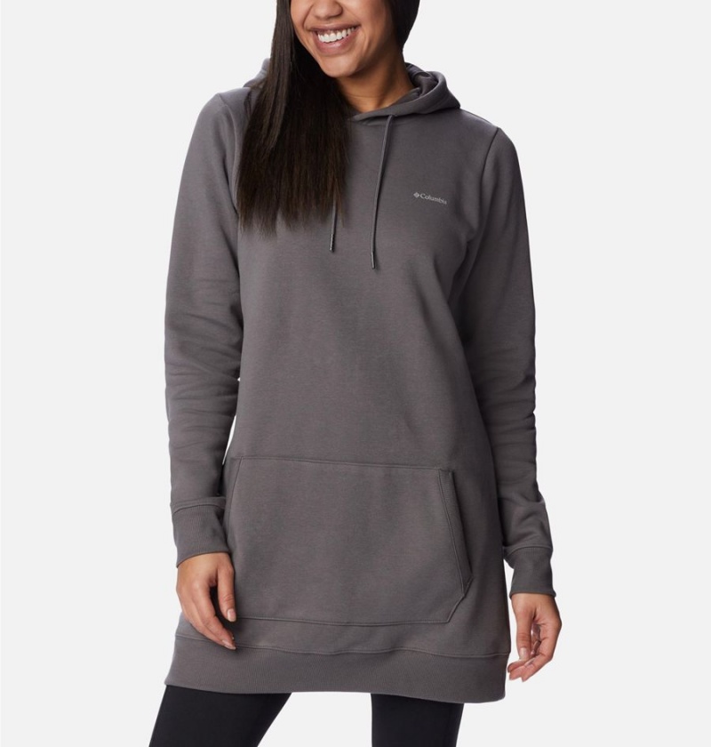 Grey Columbia Rush Valley Long Women's Hoodie | 36984SRJQ