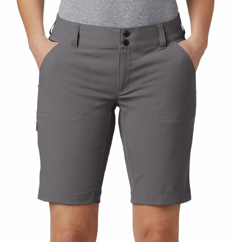 Grey Columbia Saturday Trail Long Women's Shorts | 43208XUMC