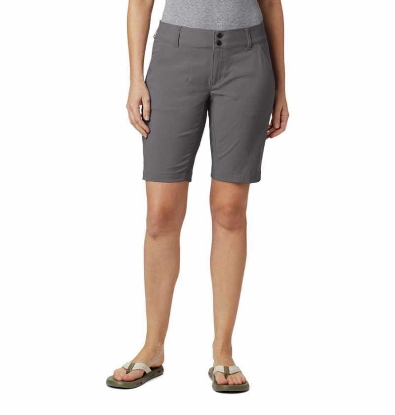 Grey Columbia Saturday Trail Long Women\'s Shorts | 43208XUMC