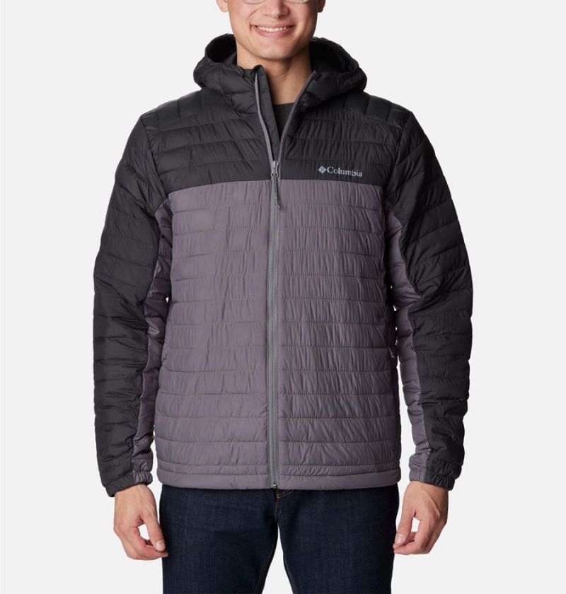 Grey Columbia Silver Falls Hooded Insulated Men\'s Puffer Jacket | 09187JGYN