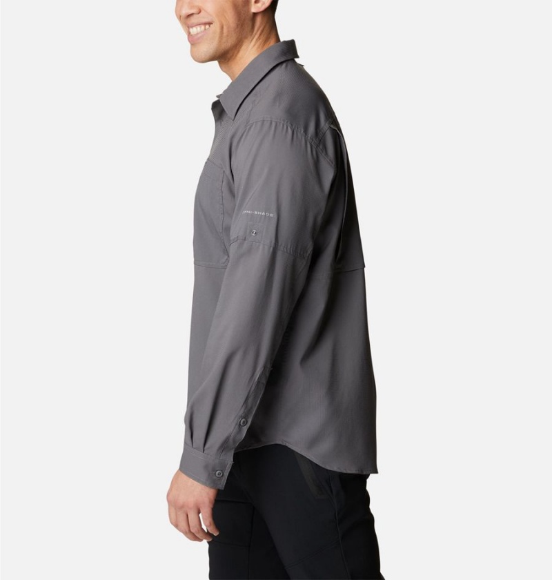 Grey Columbia Silver Ridge Utility Lite Long Sleeve Men's Shirt | 73184CBNF