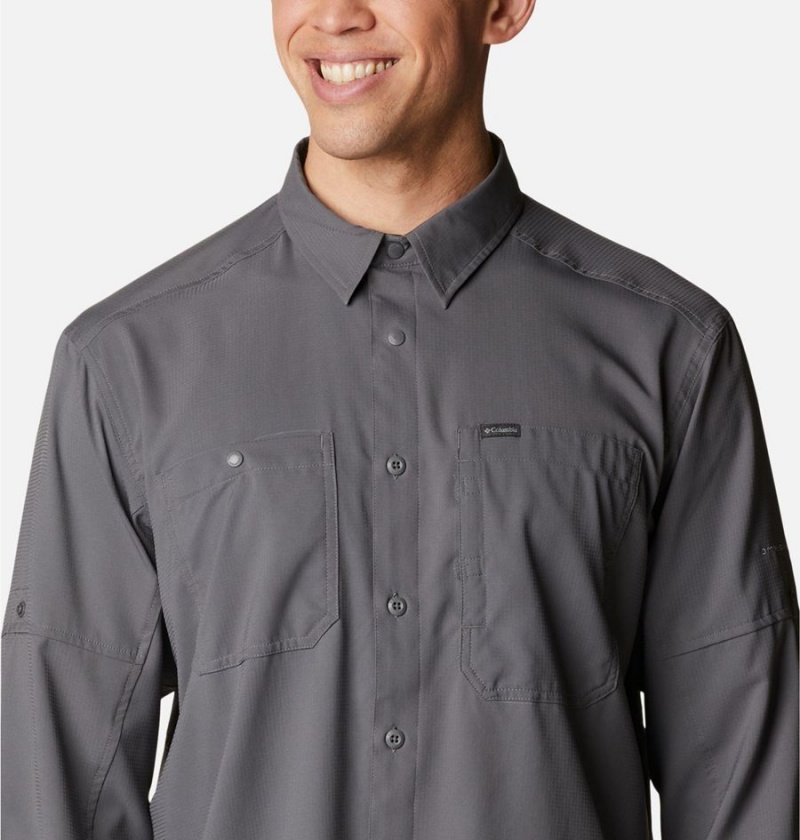 Grey Columbia Silver Ridge Utility Lite Long Sleeve Men's Shirt | 73184CBNF