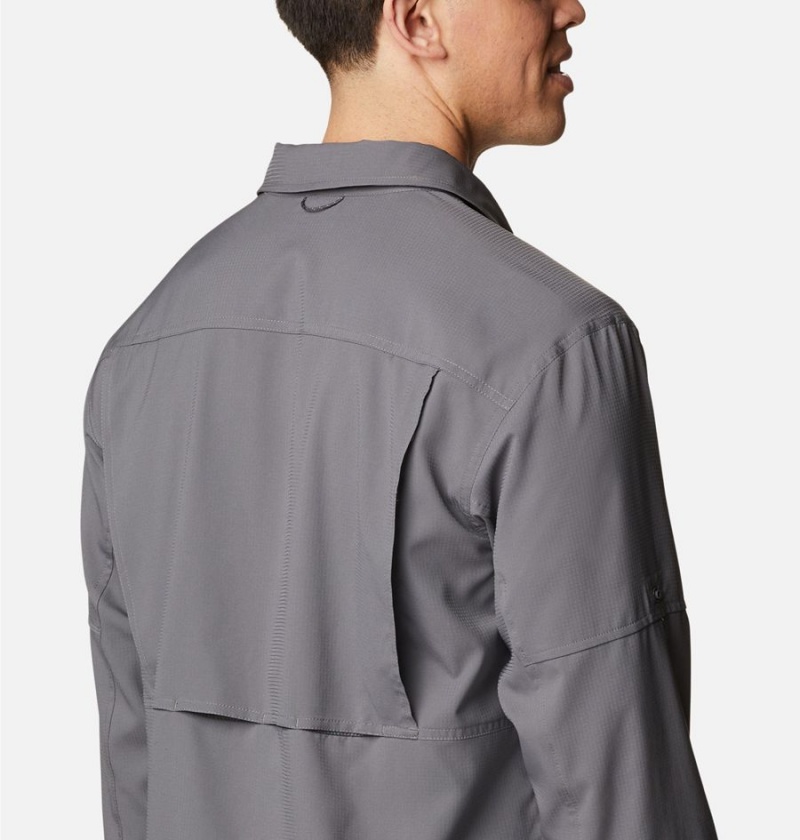 Grey Columbia Silver Ridge Utility Lite Long Sleeve Men's Shirt | 73184CBNF