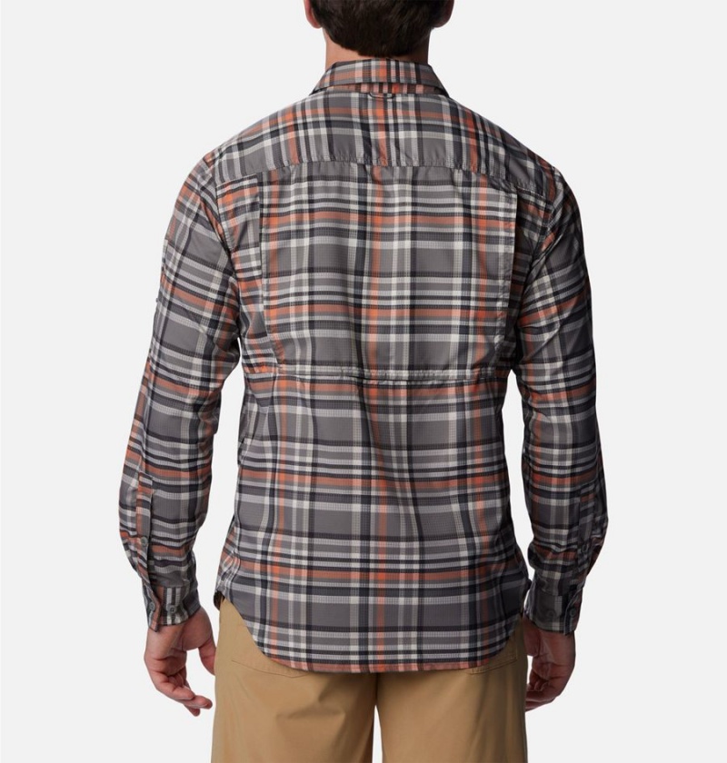 Grey Columbia Silver Ridge Utility Lite Plaid Long Sleeve Men's Shirt | 58632JVMY