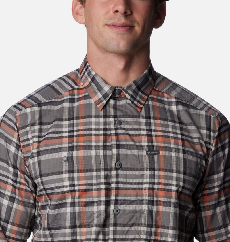 Grey Columbia Silver Ridge Utility Lite Plaid Long Sleeve Men's Shirt | 58632JVMY