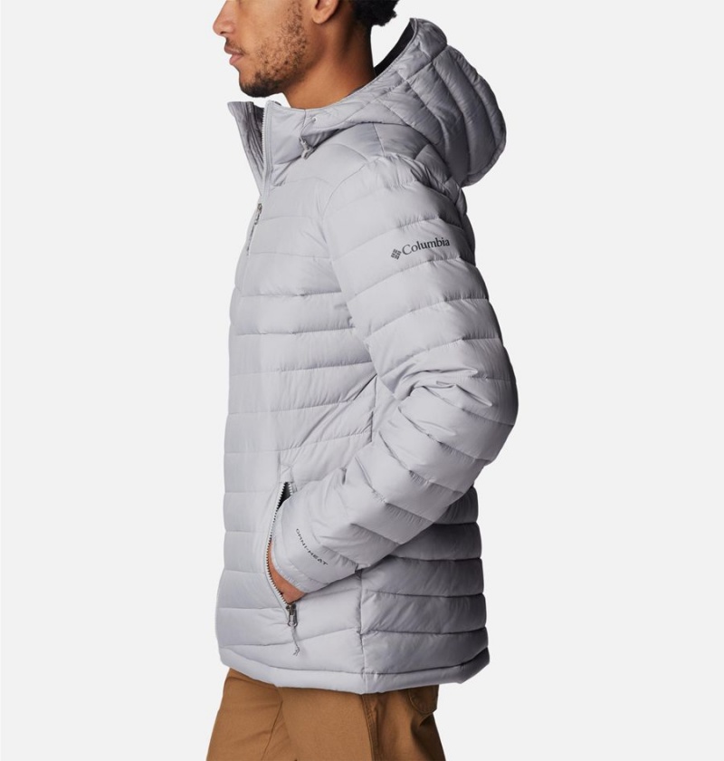 Grey Columbia Slope Edge Hooded Insulated Men's Puffer Jacket | 26104HAOM