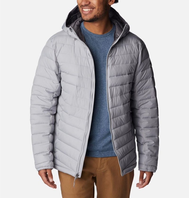 Grey Columbia Slope Edge Hooded Insulated Men's Puffer Jacket | 26104HAOM