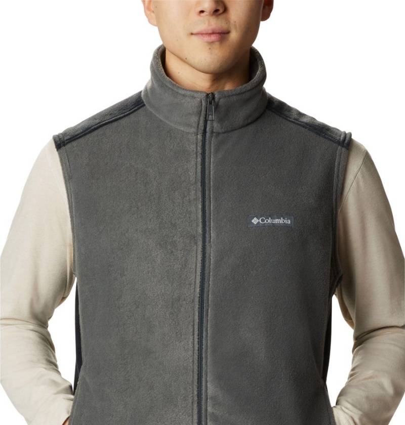 Grey Columbia Steens Mountain Fleece Men's Vest | 31602LZRT