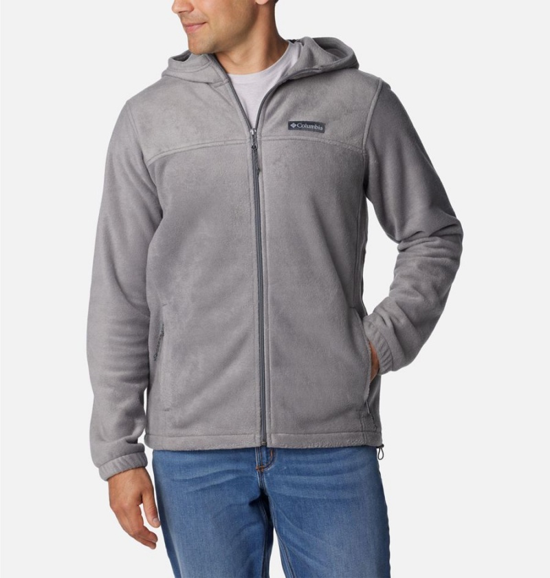 Grey Columbia Steens Mountain Full Zip Hoodie Men\'s Fleece Jacket | 75842SQIT