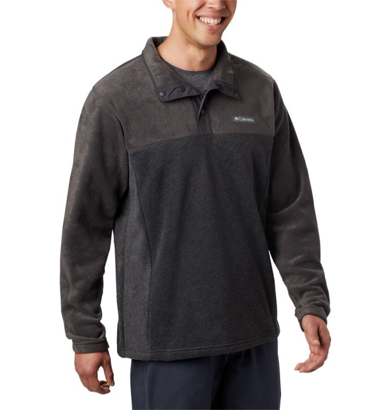 Grey Columbia Steens Mountain Half Snap Fleece Men's Pullover | 82531YZWK