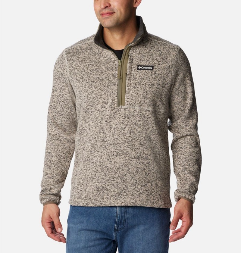 Grey Columbia Sweater Weather Fleece Half Zip Men\'s Pullover | 81275DZIA