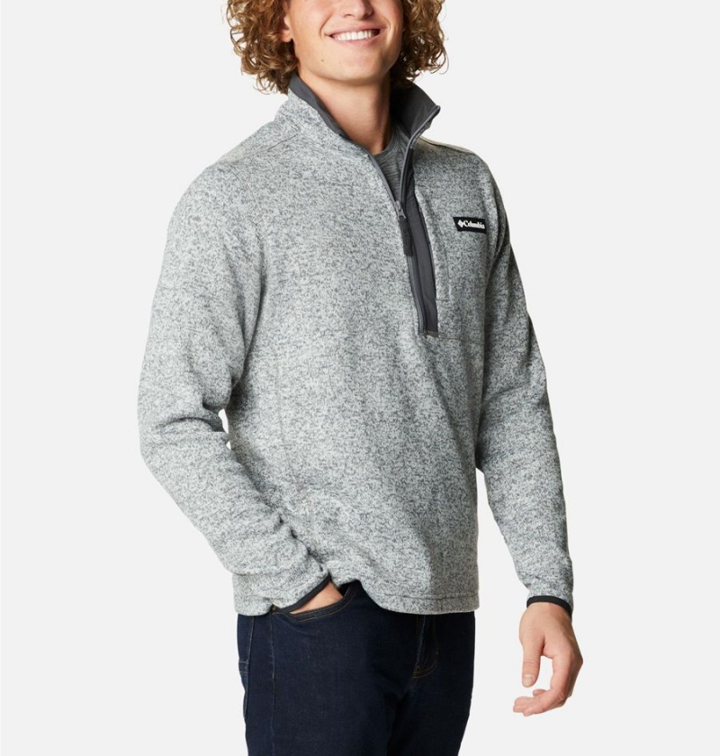 Grey Columbia Sweater Weather Fleece Half Zip Men's Pullover | 83504PKHE