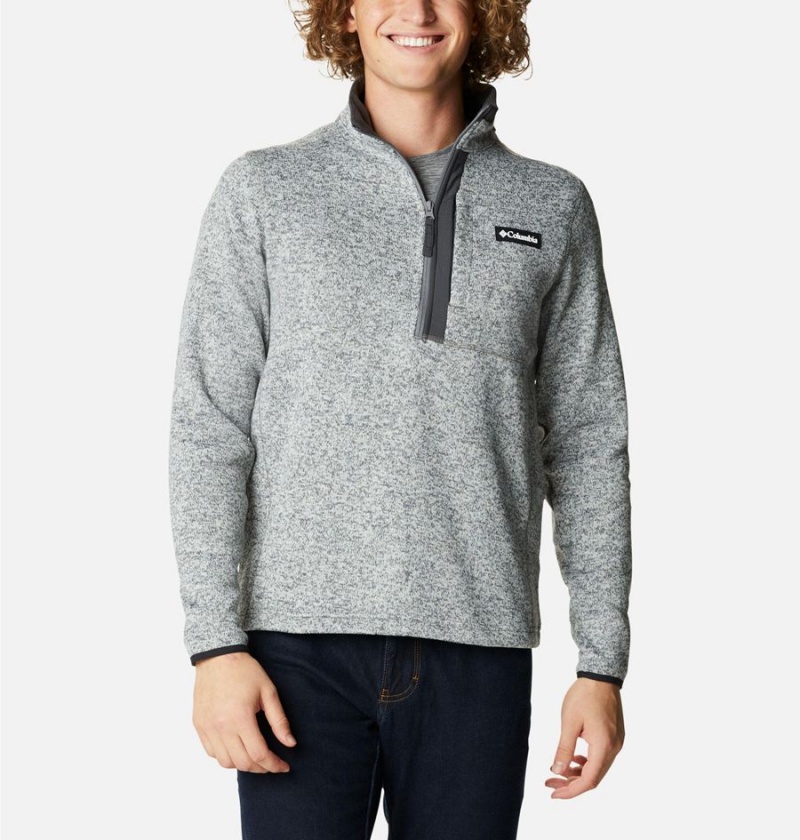 Grey Columbia Sweater Weather Fleece Half Zip Men\'s Pullover | 83504PKHE