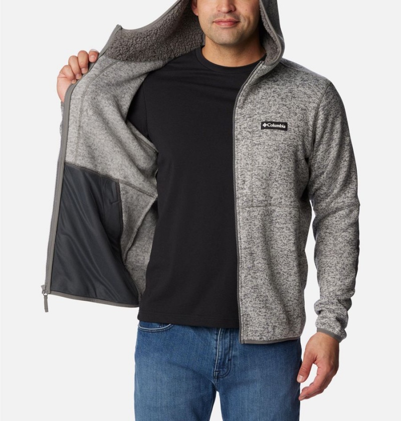 Grey Columbia Sweater Weather Full Zip Hoodie Men's Fleece Jacket | 93210TYGA