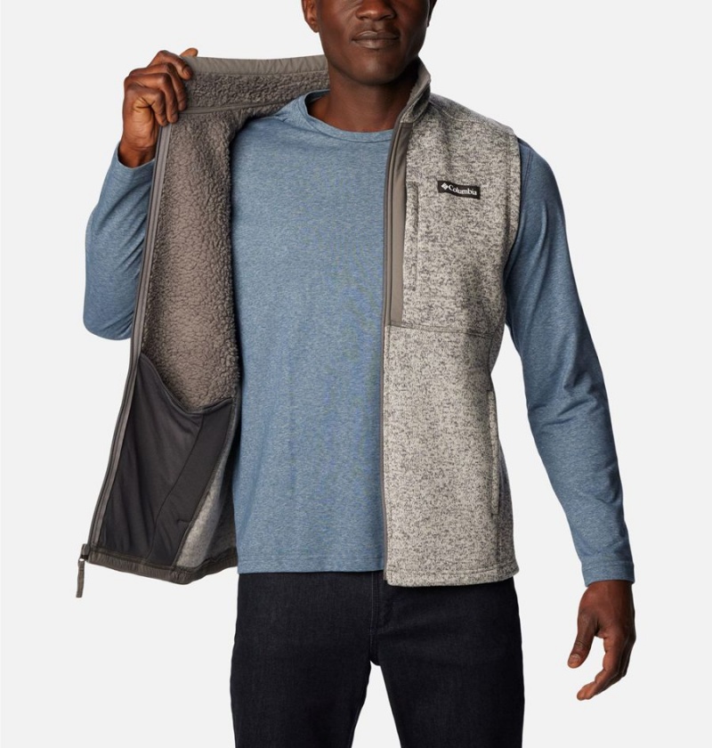 Grey Columbia Sweater Weather Men's Vest | 28079YKZM