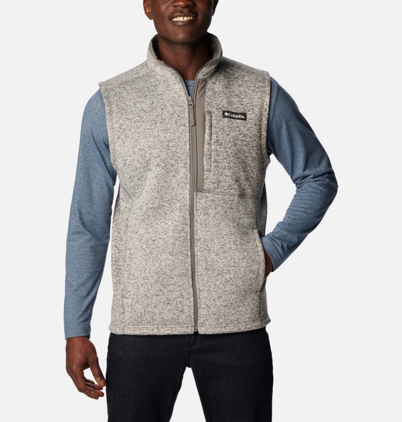 Grey Columbia Sweater Weather Men\'s Vest | 28079YKZM