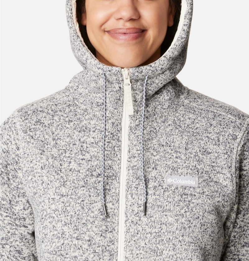 Grey Columbia Sweater Weather Sherpa Full Zip Hooded Women's Fleece Jacket | 68154MFCV