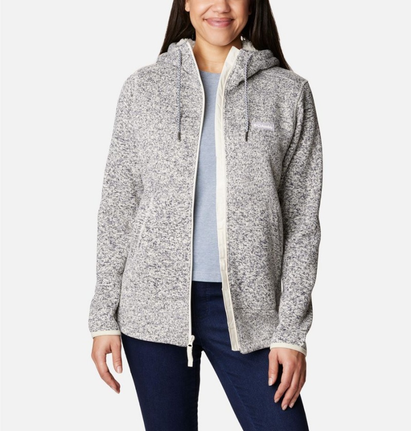 Grey Columbia Sweater Weather Sherpa Full Zip Hooded Women's Fleece Jacket | 68154MFCV