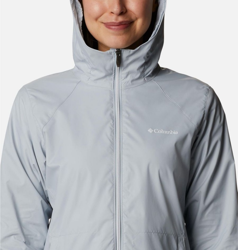 Grey Columbia Switchback Lined Long Women's Rain Jacket | 96532GOHX