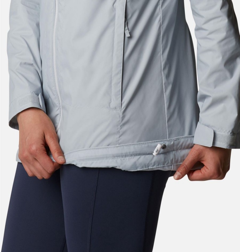 Grey Columbia Switchback Lined Long Women's Rain Jacket | 96532GOHX