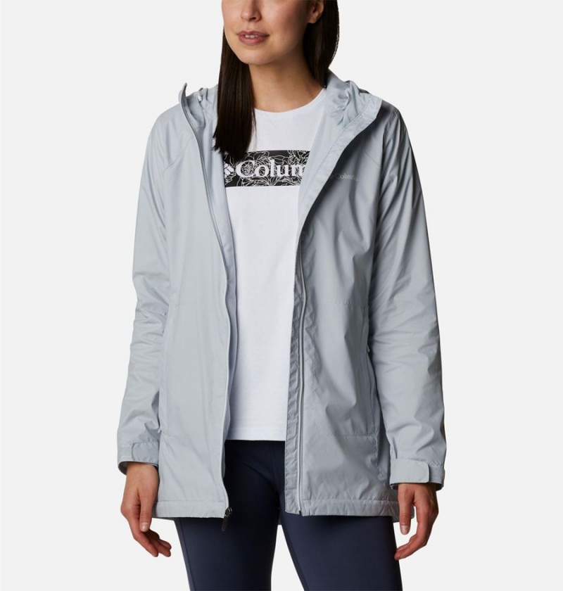 Grey Columbia Switchback Lined Long Women's Rain Jacket | 96532GOHX