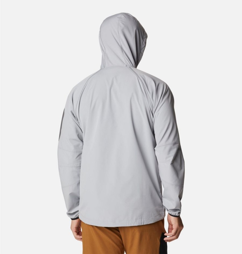 Grey Columbia Tall Heights Hooded Men's Softshell Jackets | 92801IKEW