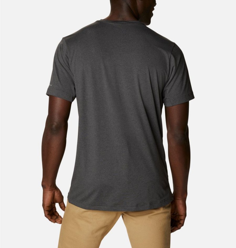 Grey Columbia Tech Trail Crew Neck Men's T-Shirt | 86435PXZC