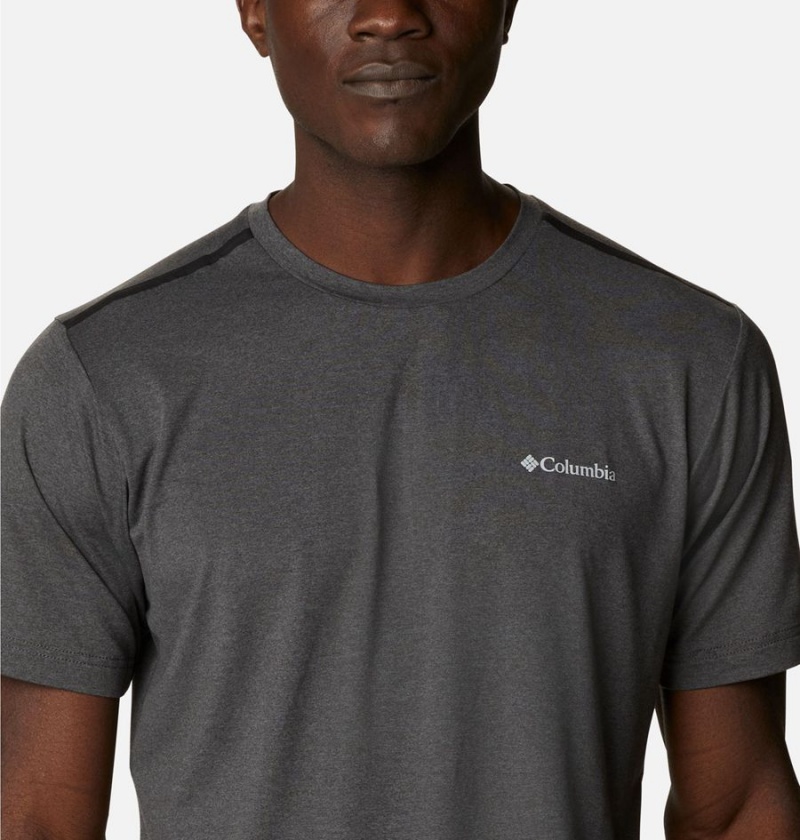 Grey Columbia Tech Trail Crew Neck Men's T-Shirt | 86435PXZC