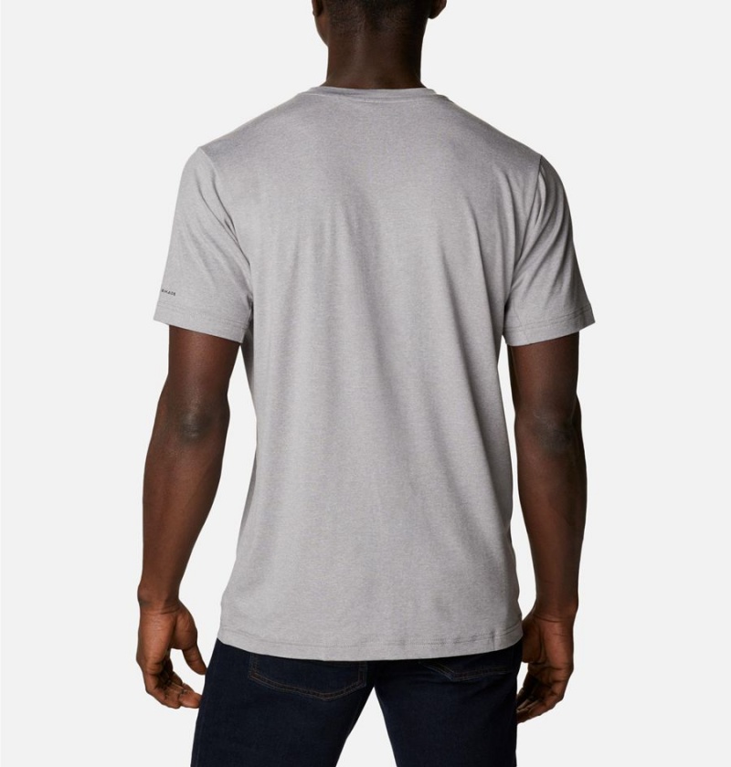 Grey Columbia Tech Trail Crew Neck Men's T-Shirt | 53718MYGS