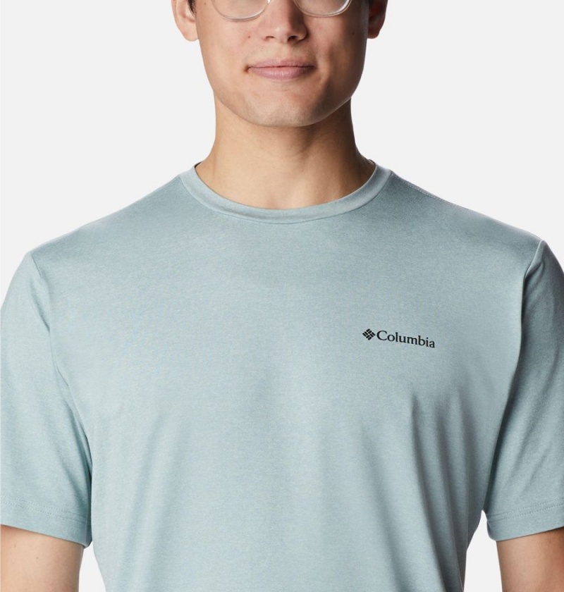 Grey Columbia Tech Trail Graphic Men's T-Shirt | 43981NKEL