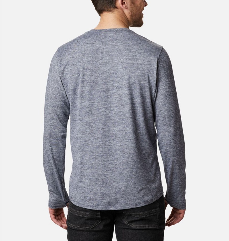 Grey Columbia Tech Trail Long Sleeve Crew II Men's T-Shirt | 74091UOMA