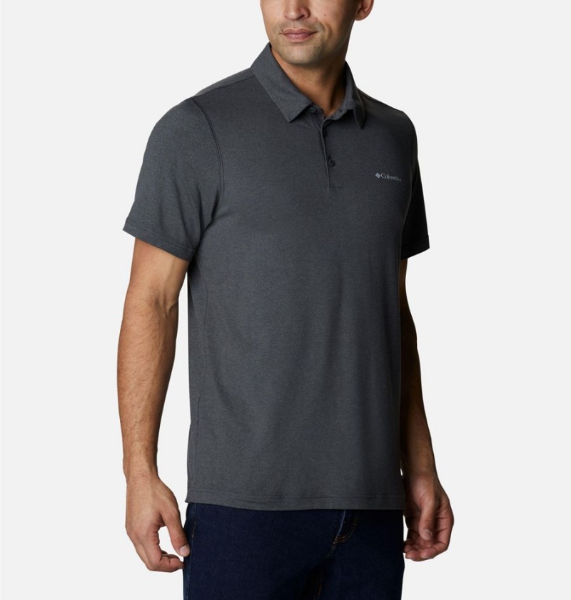 Grey Columbia Tech Trail Men's Polo Shirt | 85092BXVC